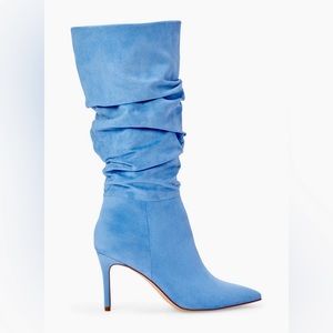 Slouchy Blue Stiletto Boots